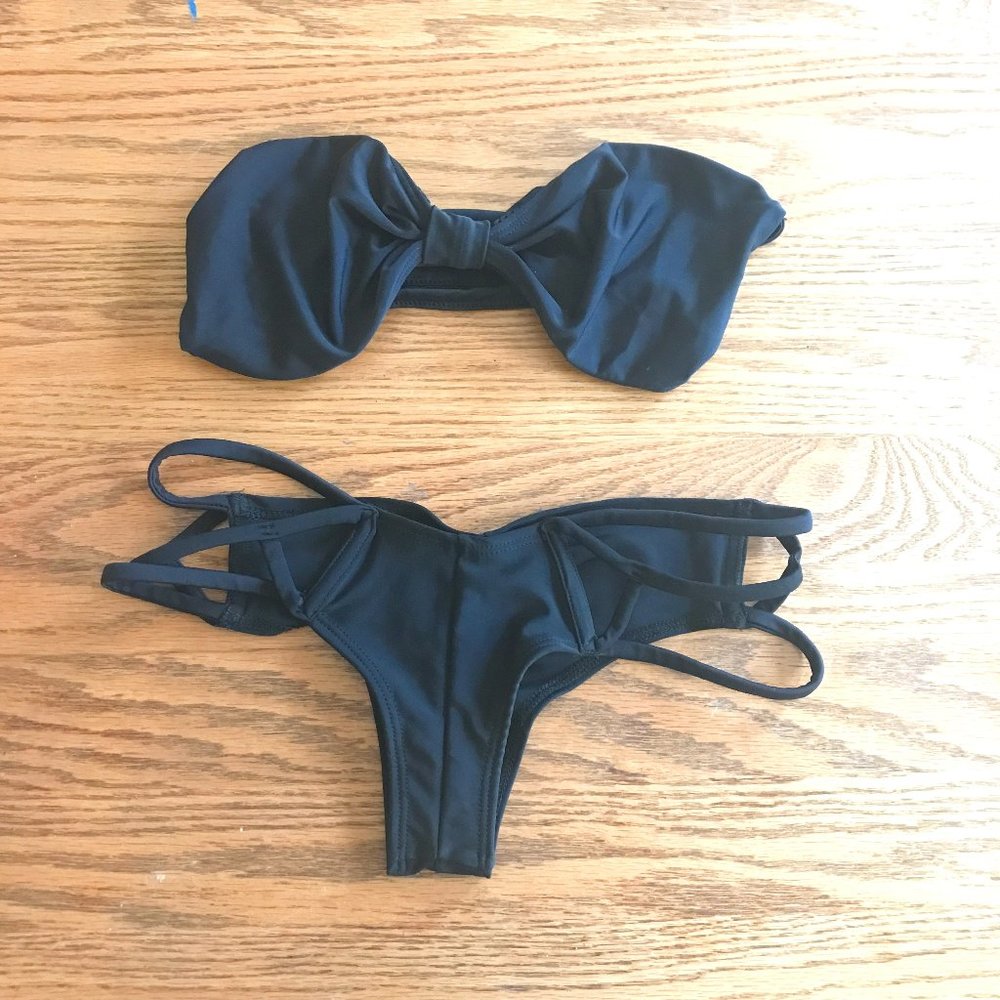 Montce Bikini, Bandeau Top and Cutout Bottoms - Sm